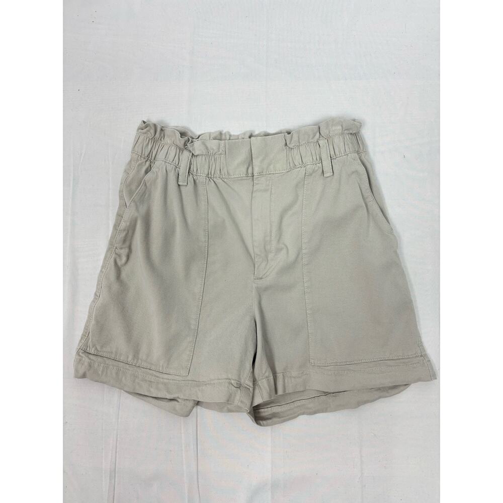 Banana Republic Tan Elastic Waist Shorts Women’s 4 Cuffed 3.5” Inseam Belt Loops